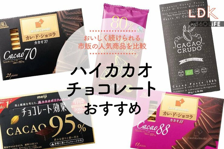 ハイカカオチョコレートのおすすめランキング5選。LDKが市販の人気商品のおいしさを比較